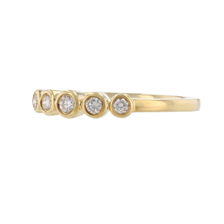Five Bezel Diamond Band, 18K Yellow Gold
