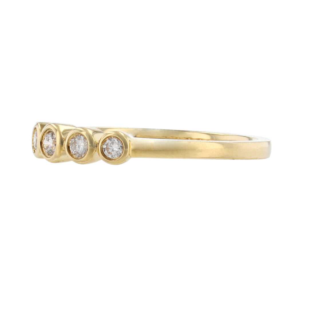Five Bezel Diamond Band, 18K Yellow Gold