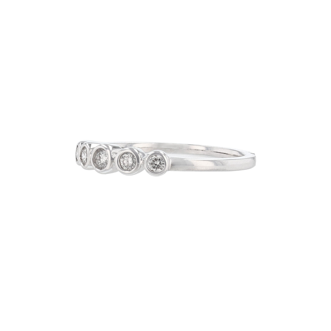 Five Bezel Diamond Band, 18K White Gold