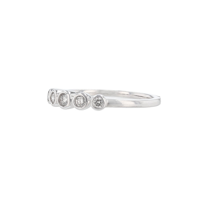 Five Bezel Diamond Band, 18K White Gold