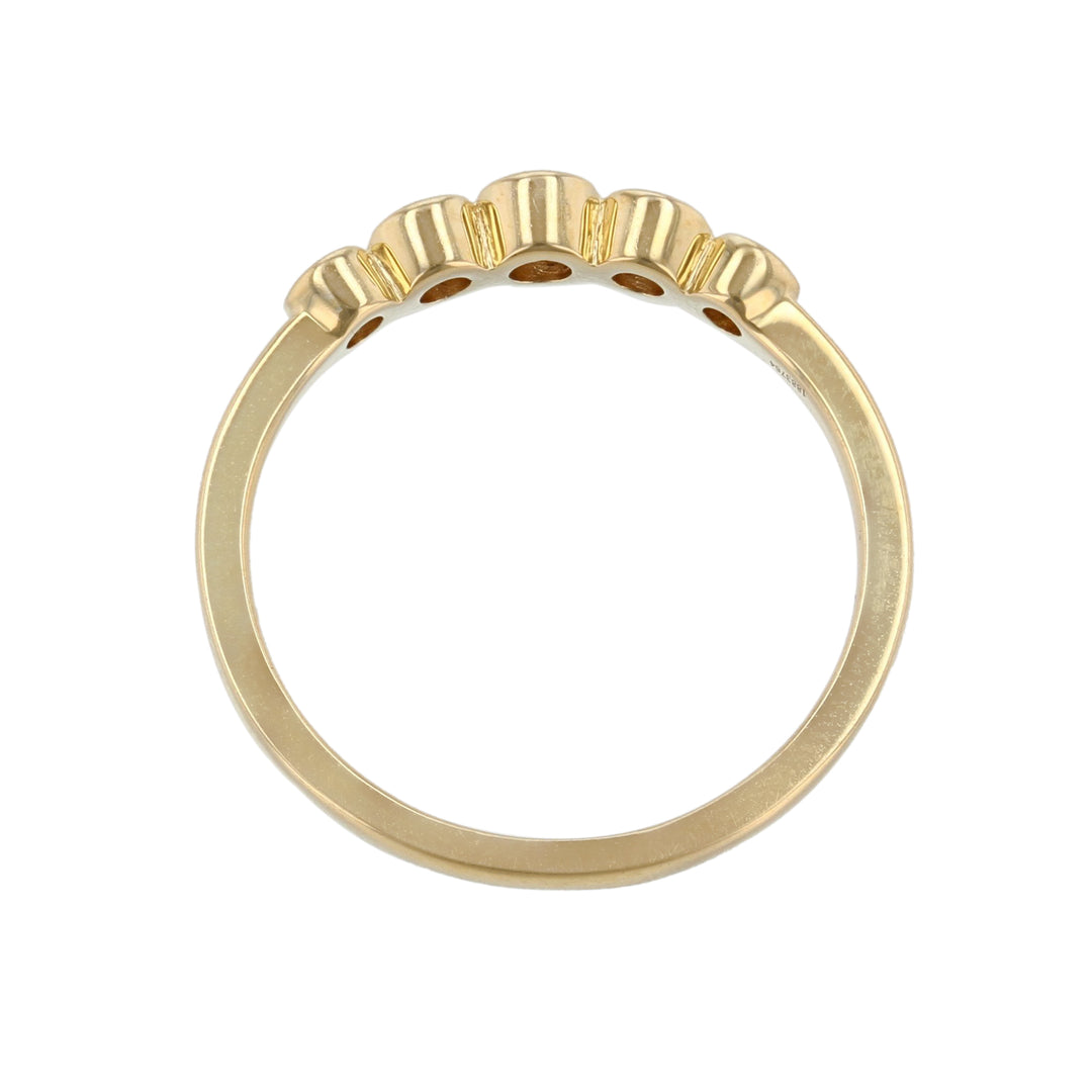 Five Bezel Diamond Band, 18K Yellow Gold