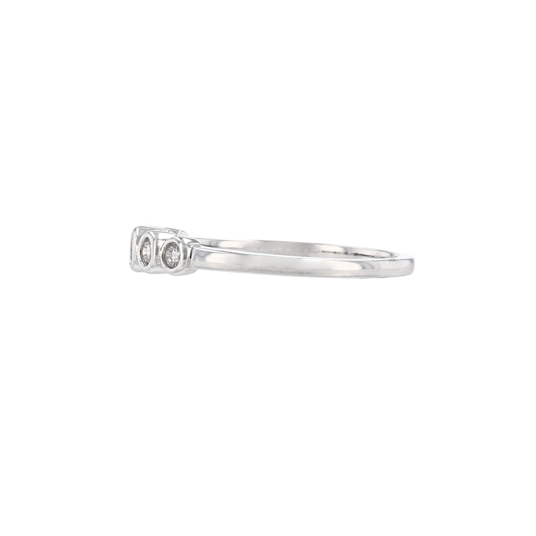 Five Bezel Diamond Band, 18K White Gold