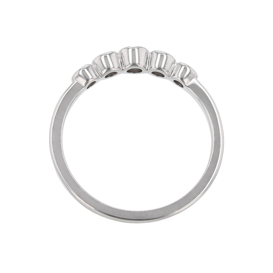 Five Bezel Diamond Band, 18K White Gold
