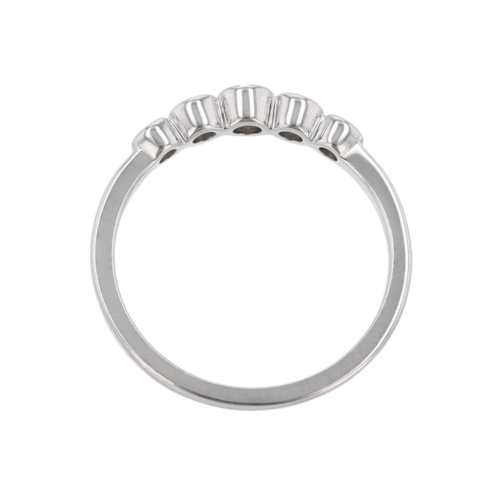 Five Bezel Diamond Band, 18K White Gold