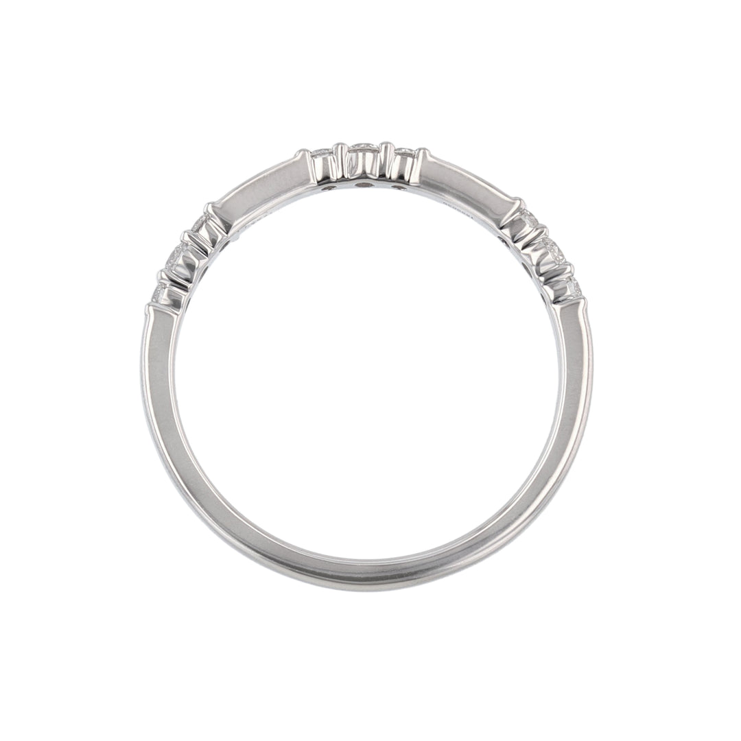 18K White Gold Trio Diamond Stackable Band