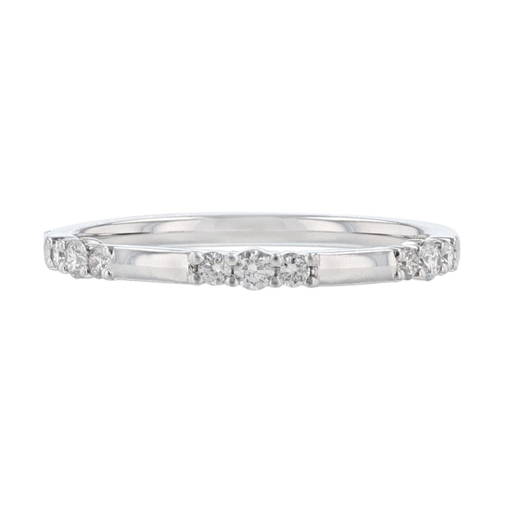 18K White Gold Trio Diamond Stackable Band