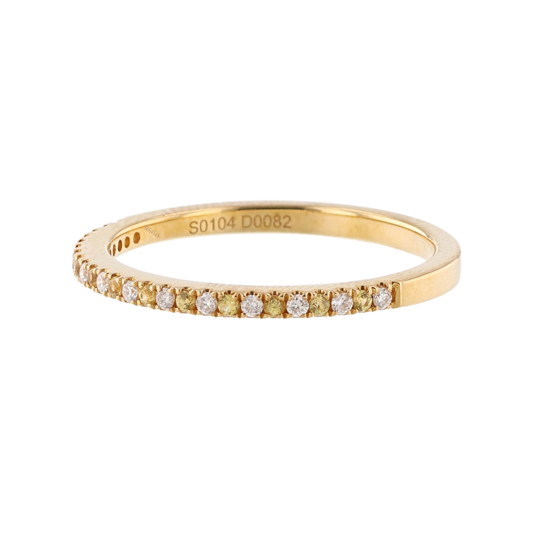 Yellow Sapphire & Diamond Stackable Band
