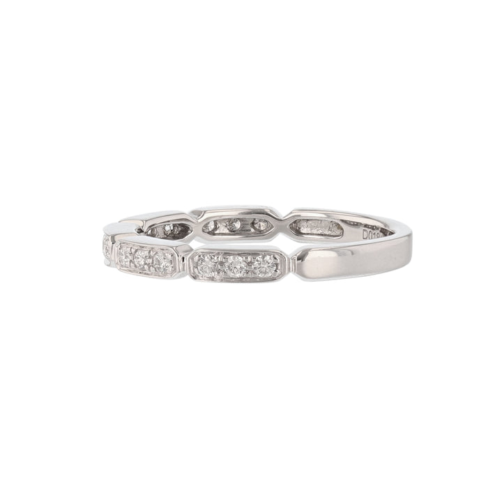 18K White Gold 15 Diamond Stackable Band