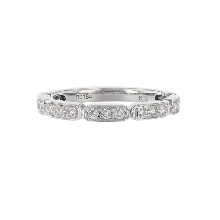 18K White Gold 15 Diamond Stackable Band