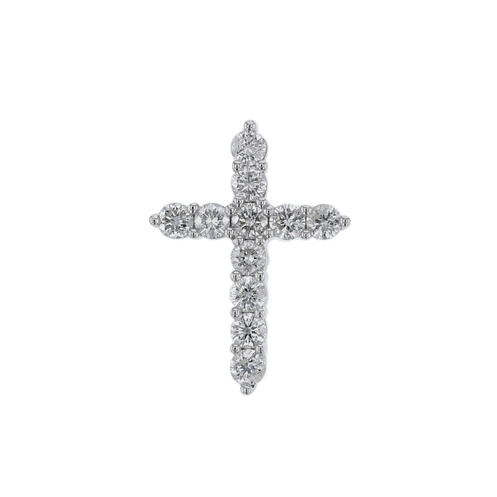 18K White Gold Diamond Cross Pendant