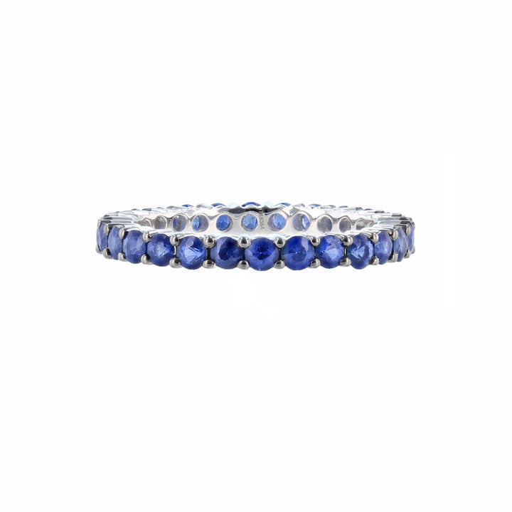 18K White Gold Blue Sapphire Eternity Band