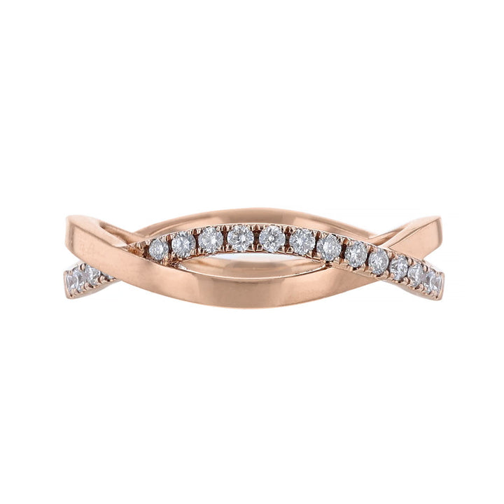 Interwoven Rose Gold Diamond Ring