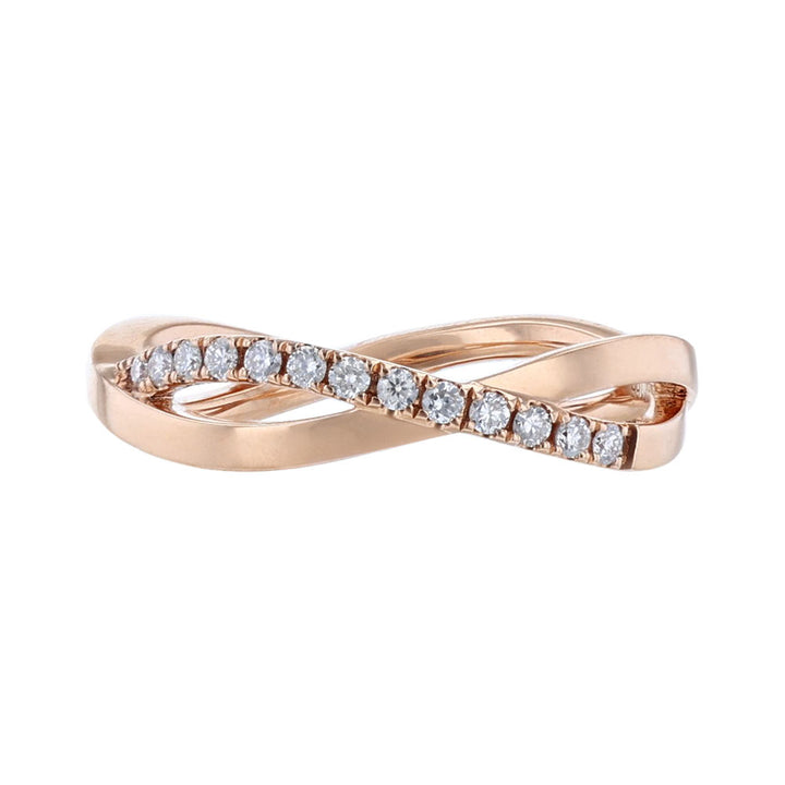 Interwoven Rose Gold Diamond Ring