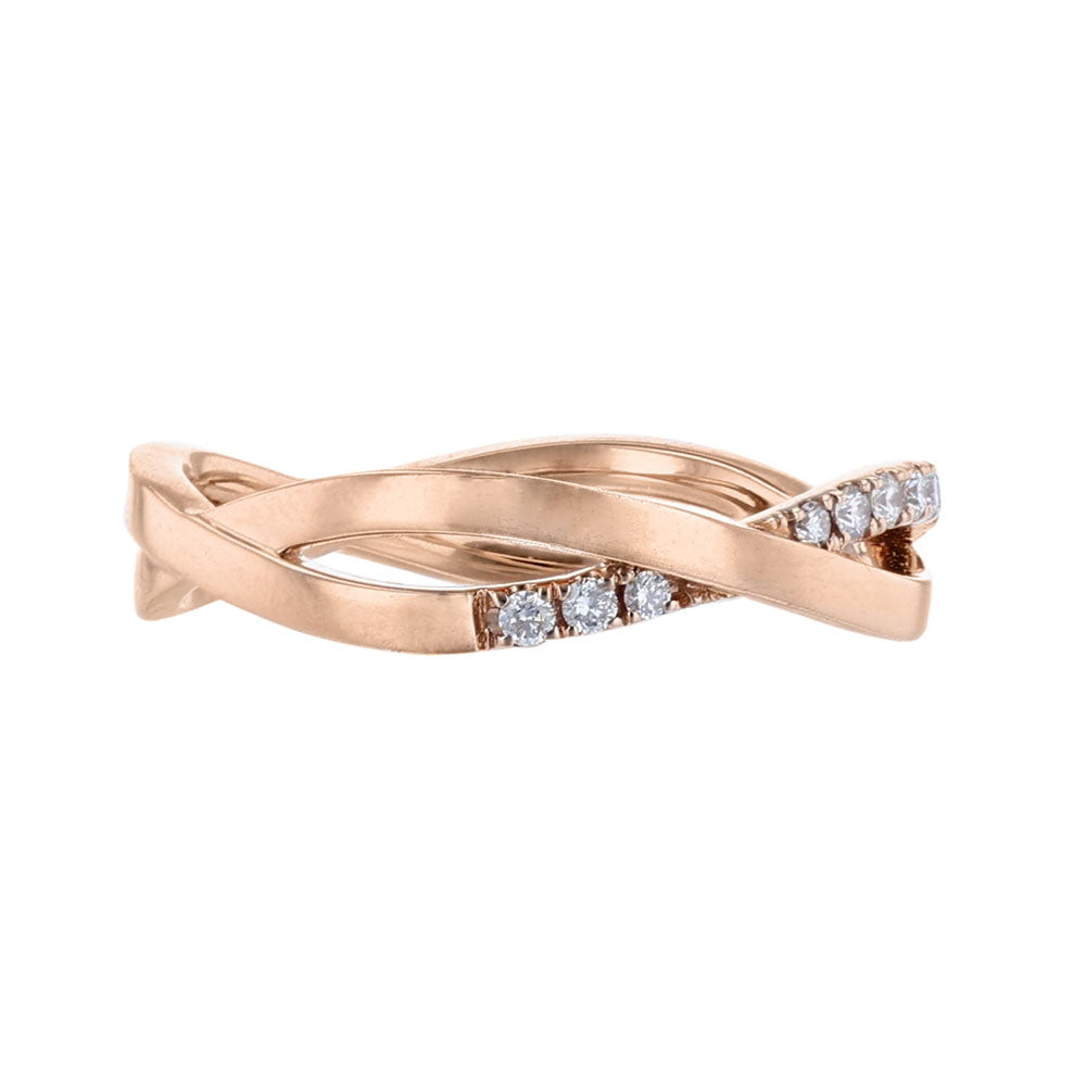 Interwoven Rose Gold Diamond Ring