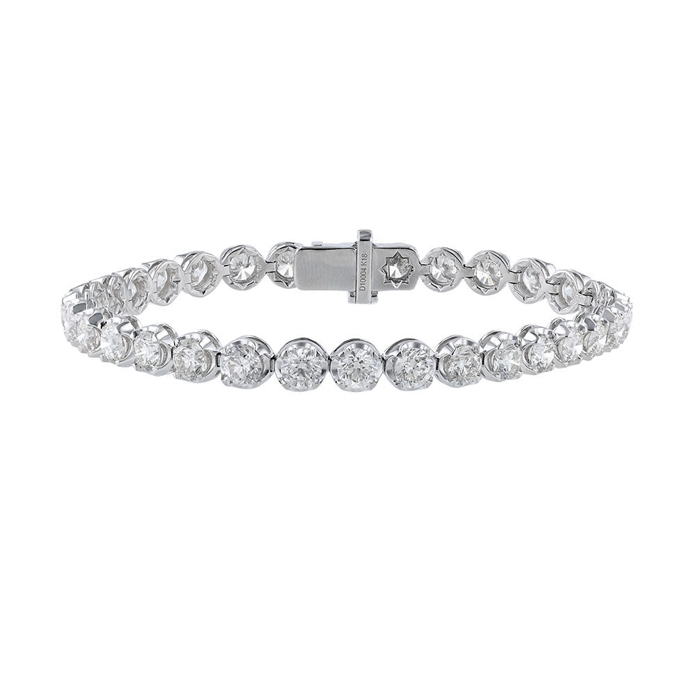 18K White Gold Diamond Tennis Bracelet, 10ct.