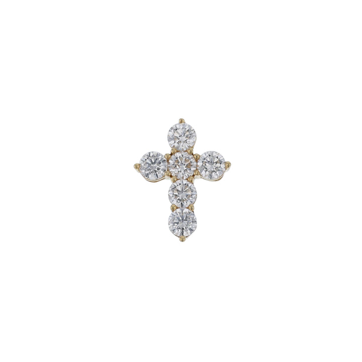 18K Yellow Gold Diamond Cross Pendant, 0.75ct.