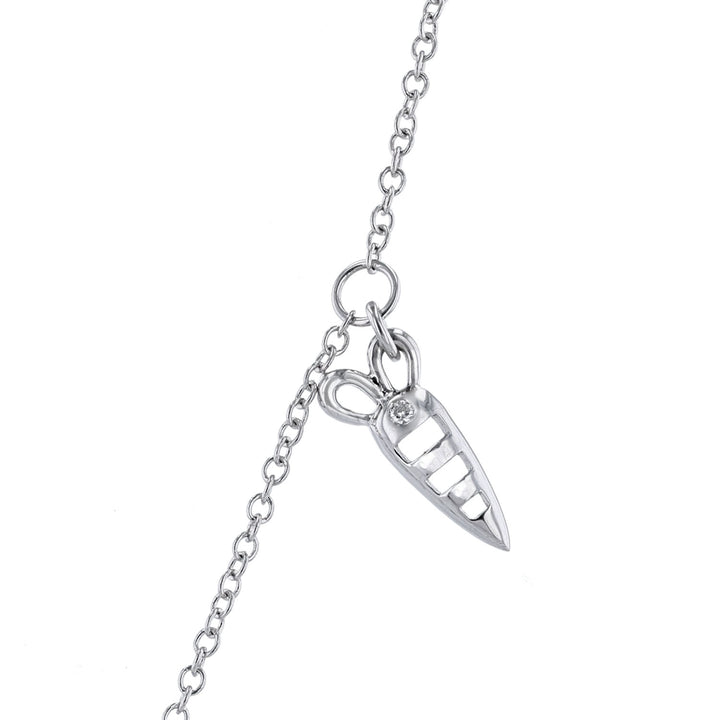 Rabbit with Carrot Black Diamond Ruby Necklace