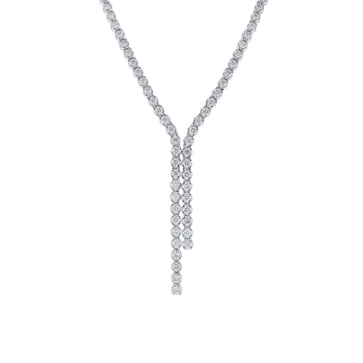 18K White Gold Diamond Necklace, 6.45ct