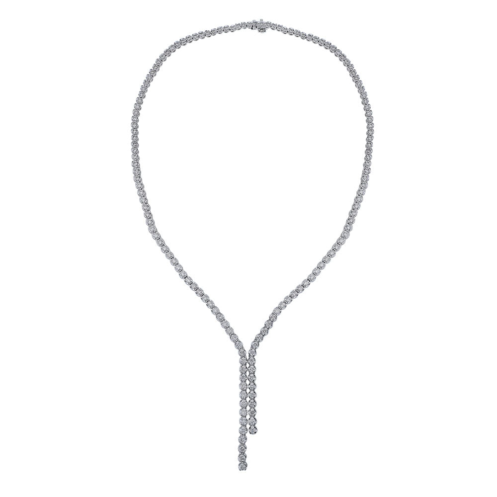 18K White Gold Diamond Necklace, 6.45ct
