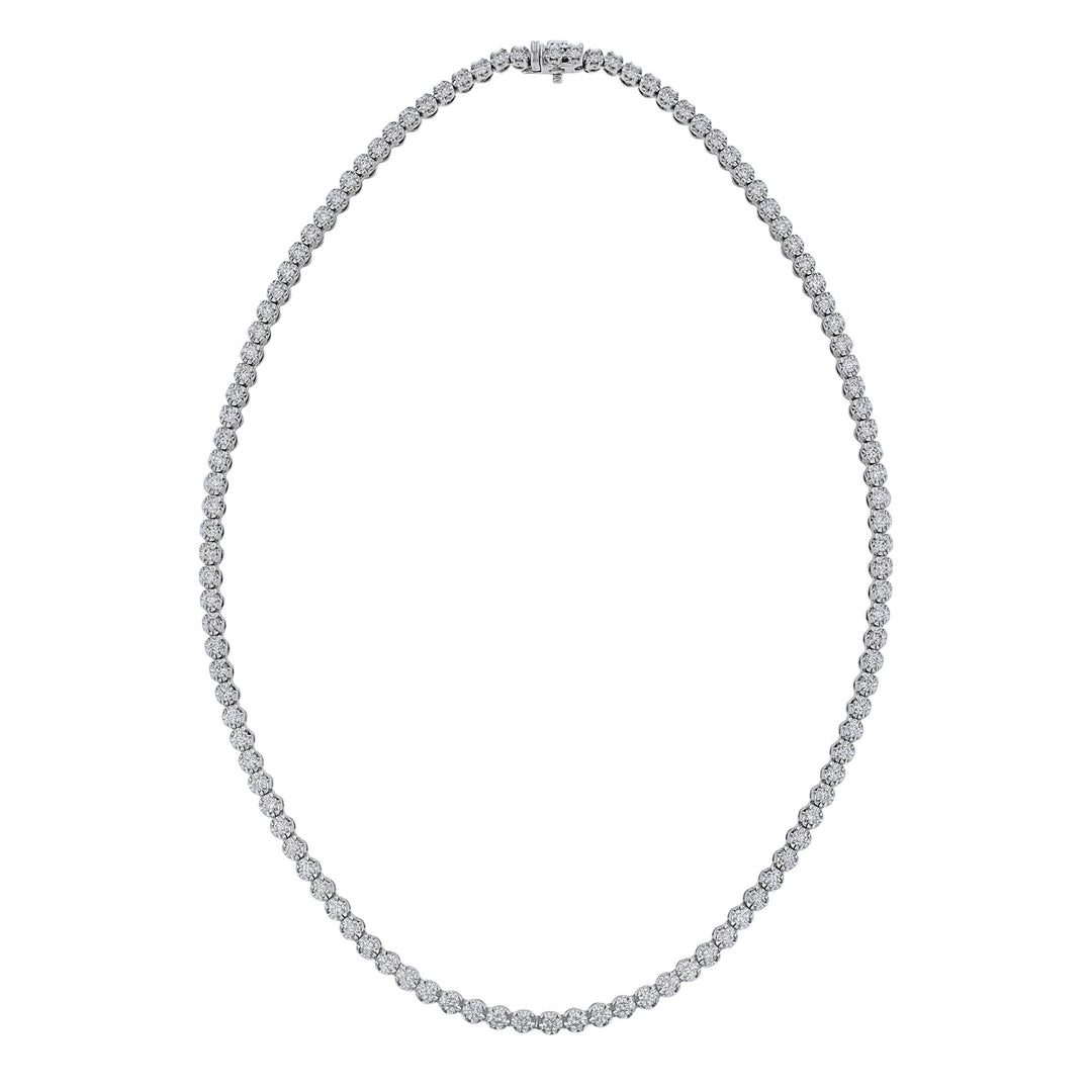 18K White Gold Diamond Necklace, 6.04ct