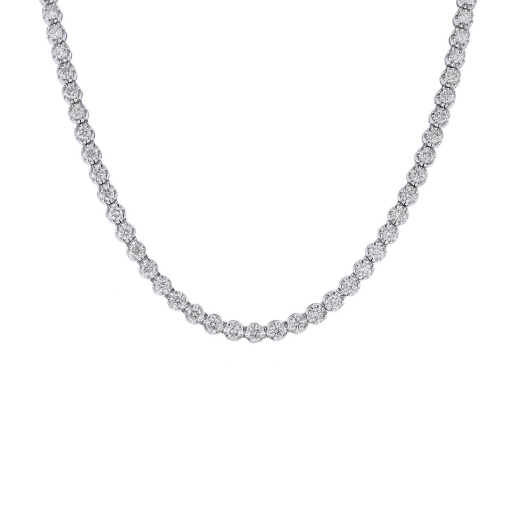 18K White Gold Diamond Necklace, 6.04ct