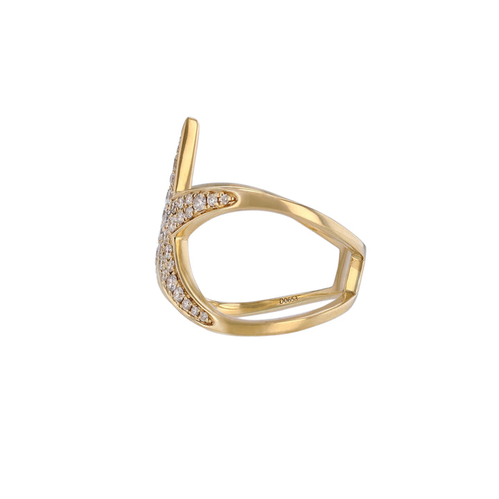 18K Yellow Gold Star Diamond Ring