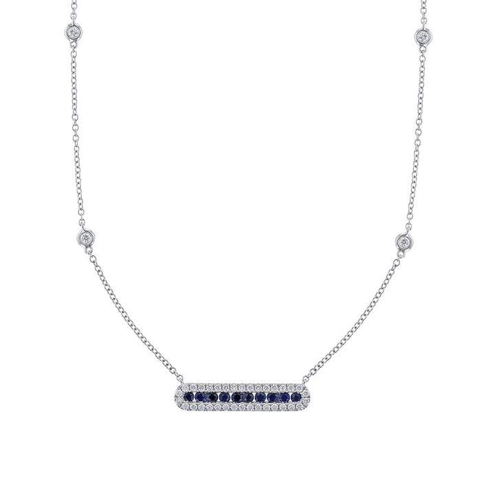 Sapphire & Diamond Bar Station Necklace