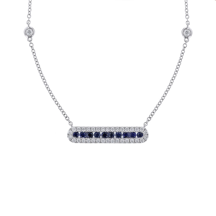 Sapphire & Diamond Bar Station Necklace