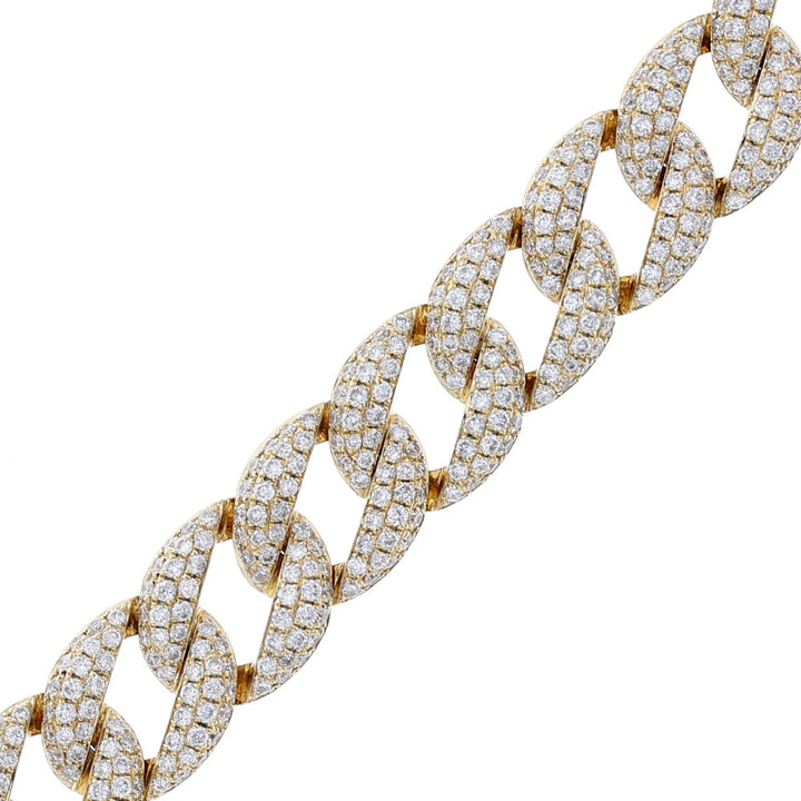 18K Yellow Gold Diamond Chain Link Bracelet