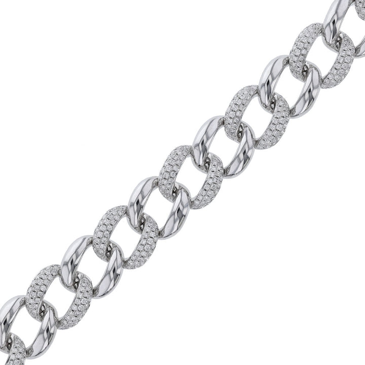 18K White Gold Diamond Chain Link Bracelet