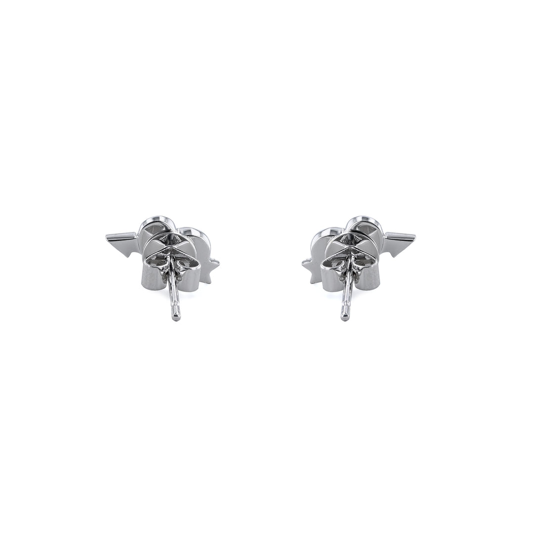 Heart and Arrow White Diamond Stud Earrings