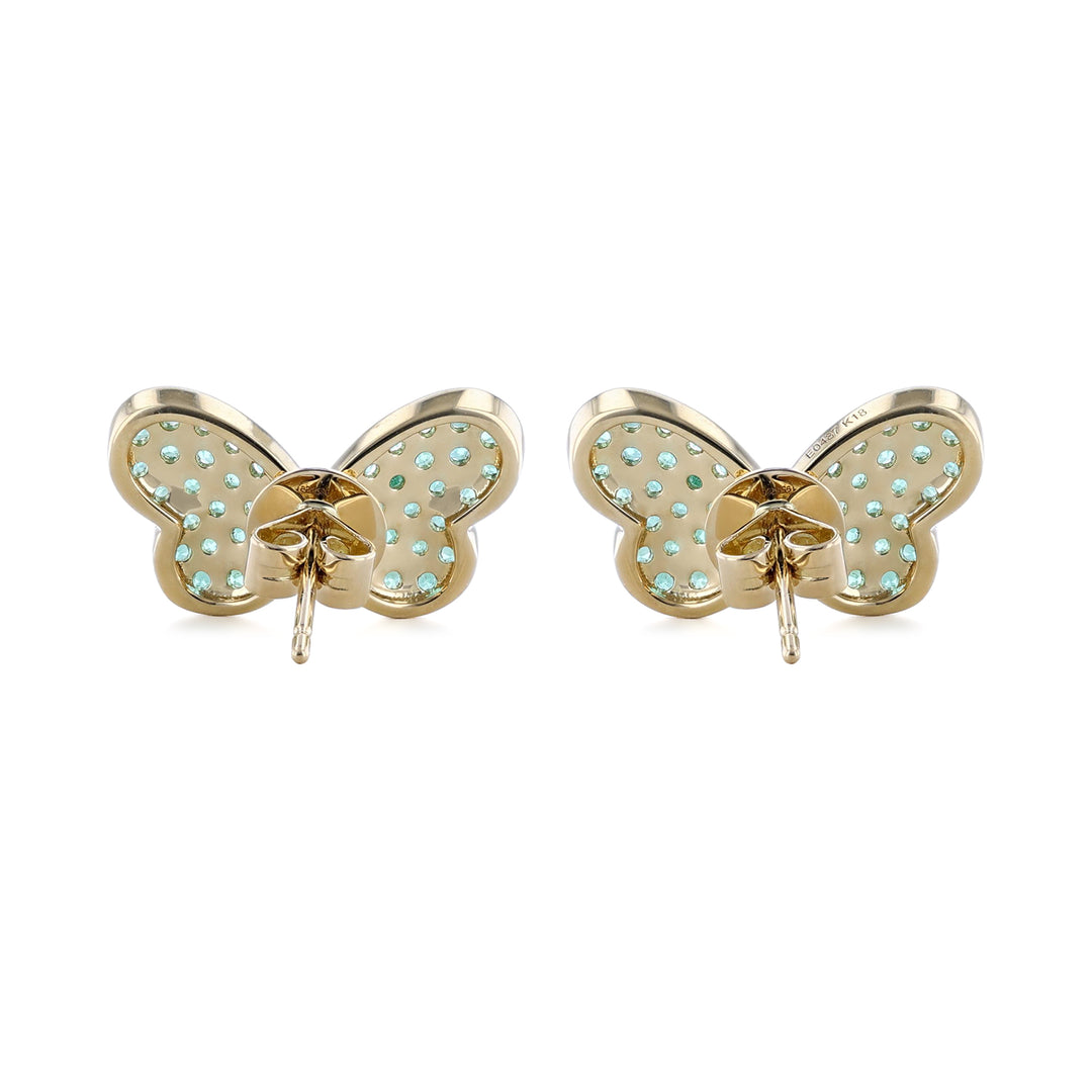 Butterfly Emerald Stud Earrings