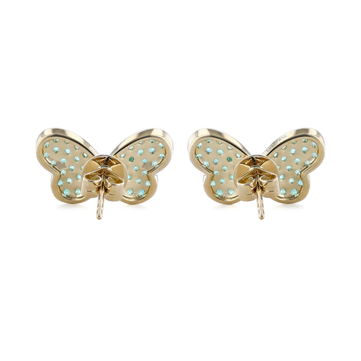 Butterfly Emerald Stud Earrings