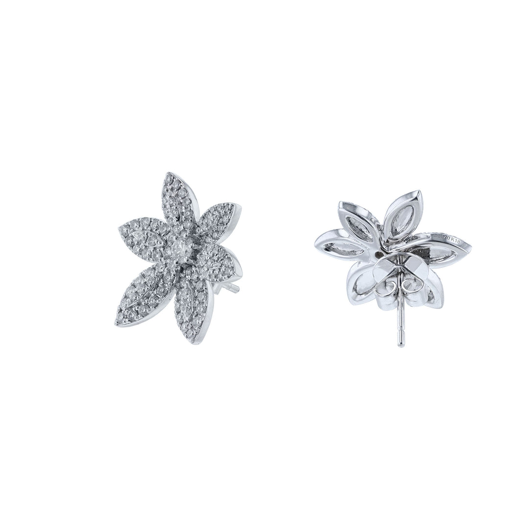 Flower Diamond Stud Earrings