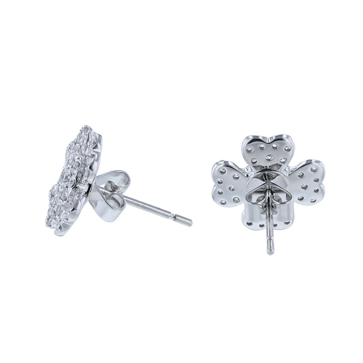 Four Leaf Clover Diamond Stud Earrings