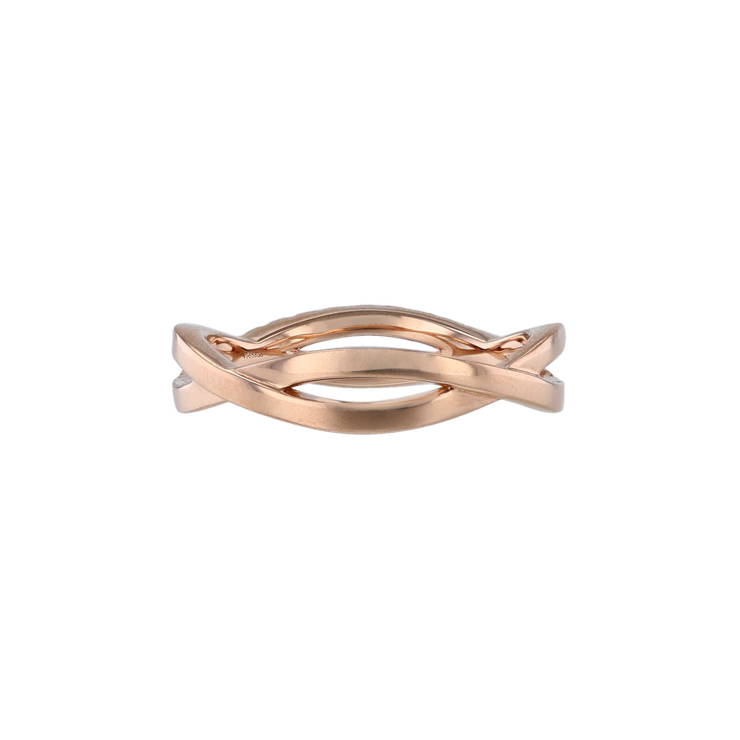 18K Rose Gold Woven Diamond Wedding Band
