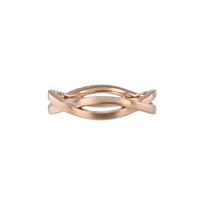 18K Rose Gold Woven Diamond Wedding Band