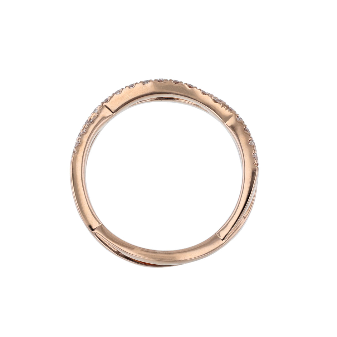 18K Rose Gold Woven Diamond Wedding Band