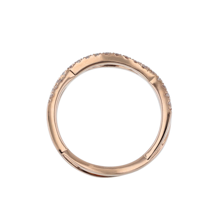 18K Rose Gold Woven Diamond Wedding Band