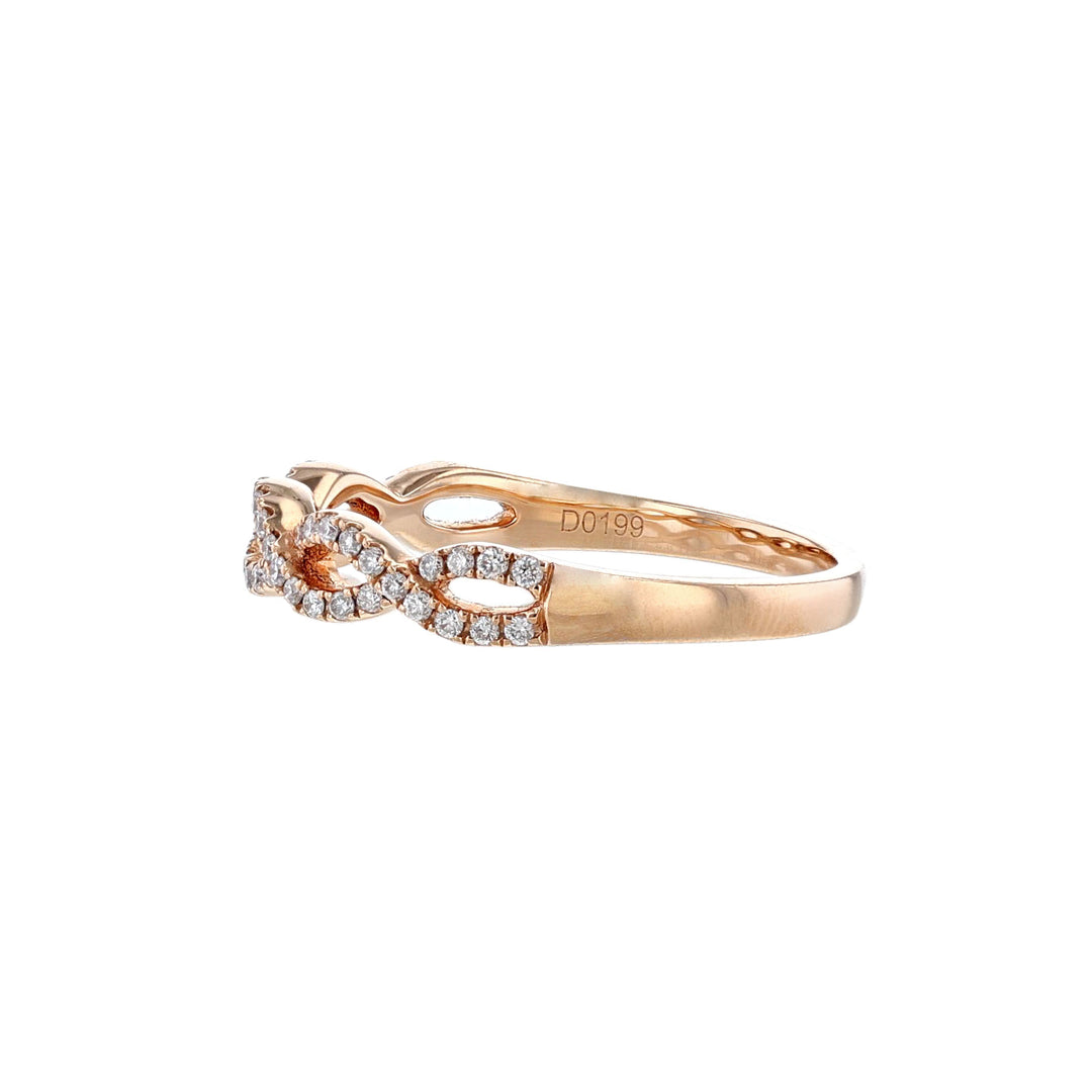 18K Rose Gold Woven Diamond Band