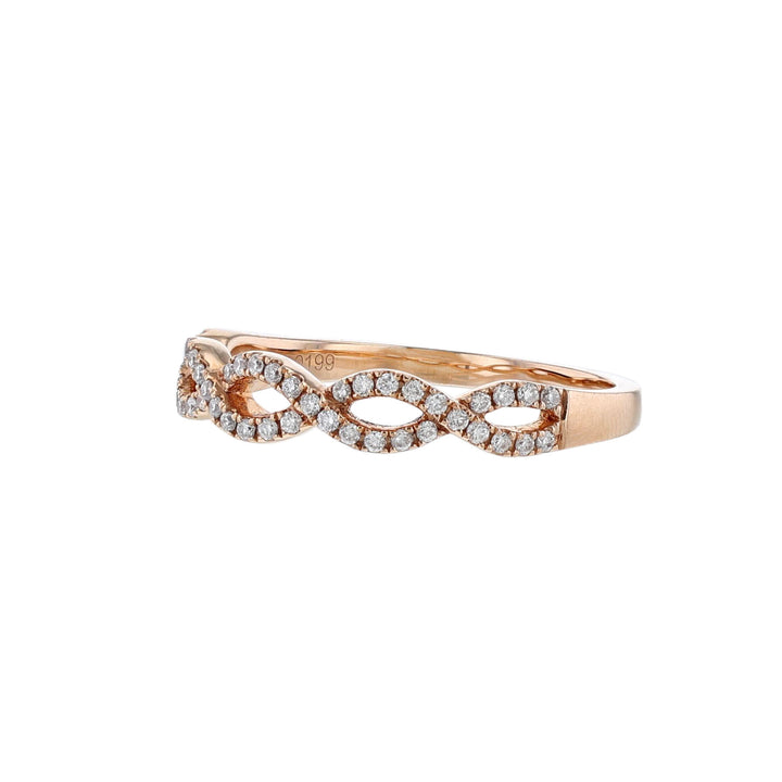 18K Rose Gold Woven Diamond Band