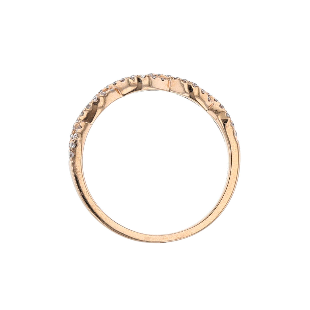18K Rose Gold Woven Diamond Band