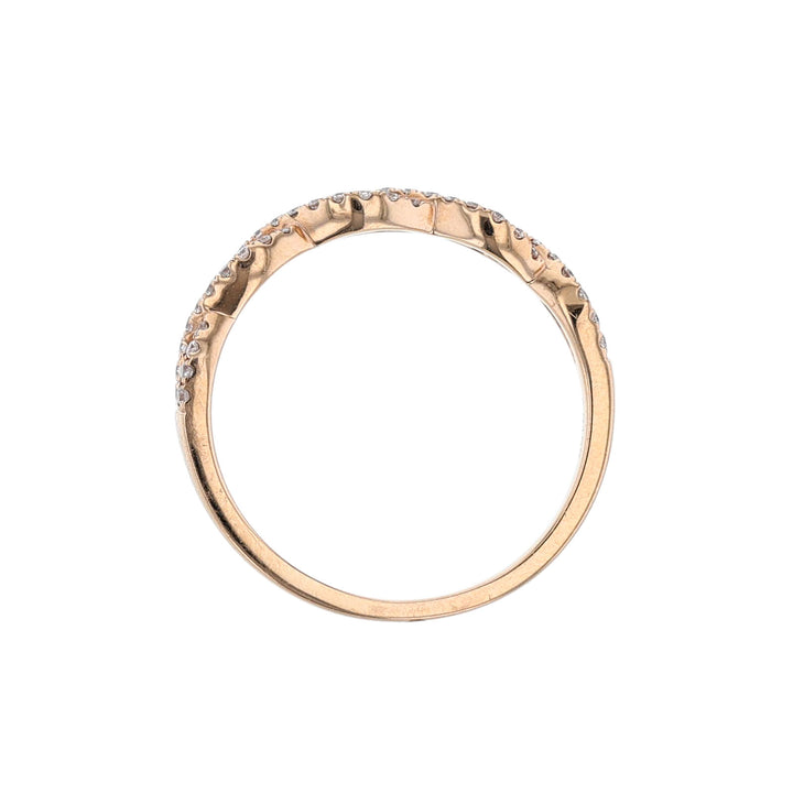 18K Rose Gold Woven Diamond Band