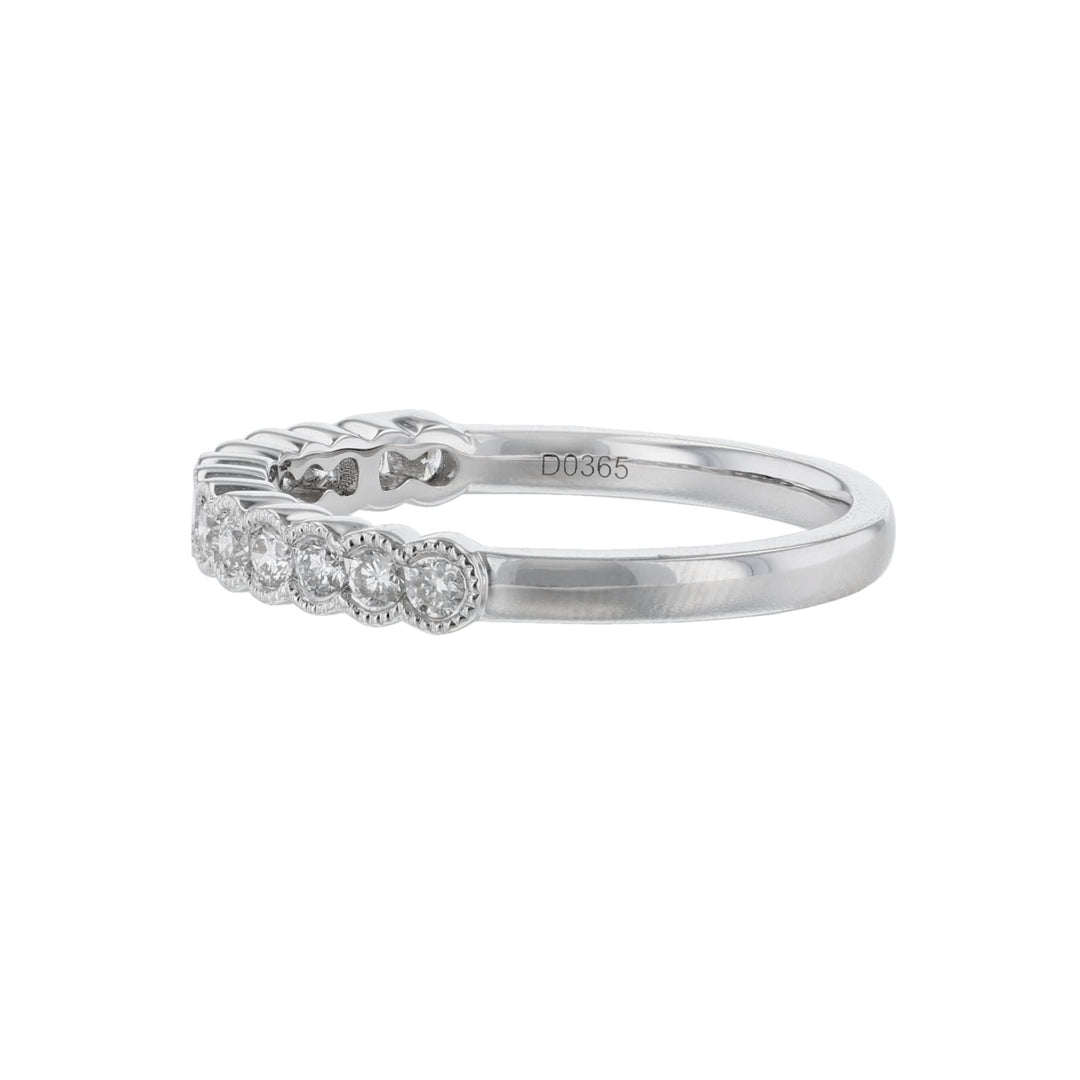 Diamond Milgrain Bezel Band, 18K White Gold