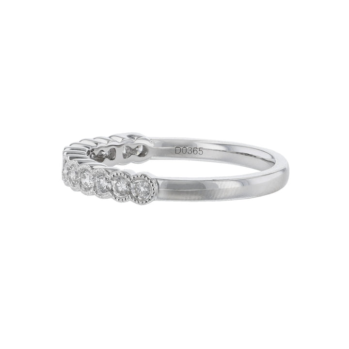 Diamond Milgrain Bezel Band, 18K White Gold