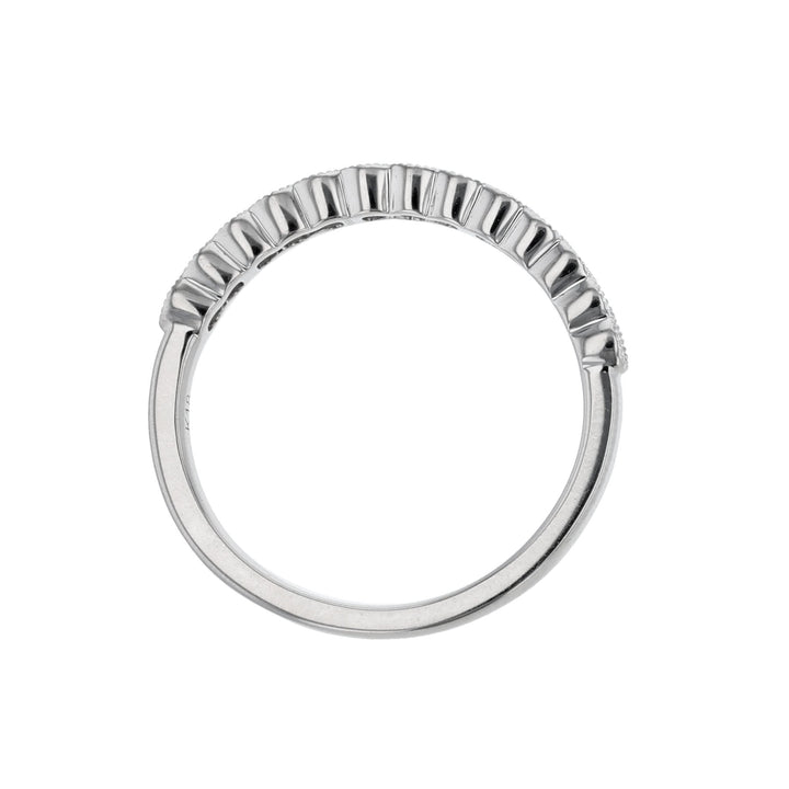 Diamond Milgrain Bezel Band, 18K White Gold
