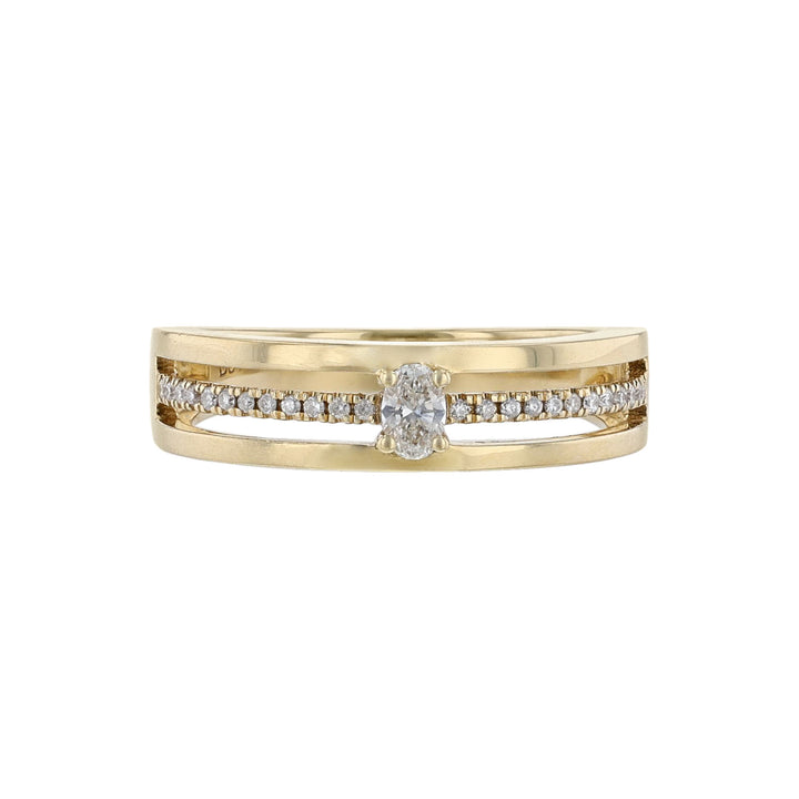 Exposed Diamond Row Wedding Band