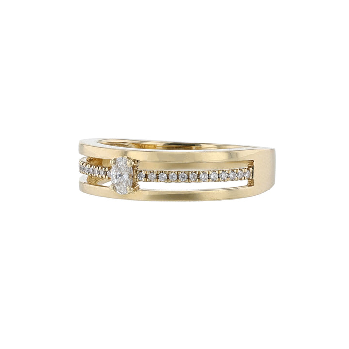 Exposed Diamond Row Wedding Band