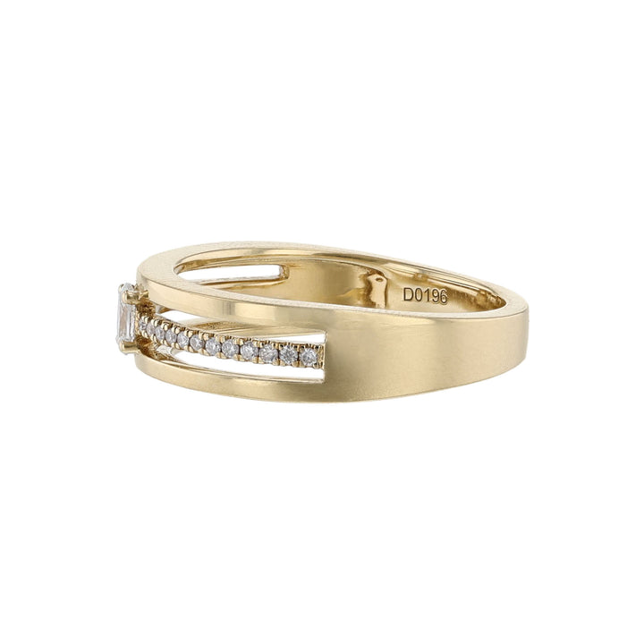 Exposed Diamond Row Wedding Band
