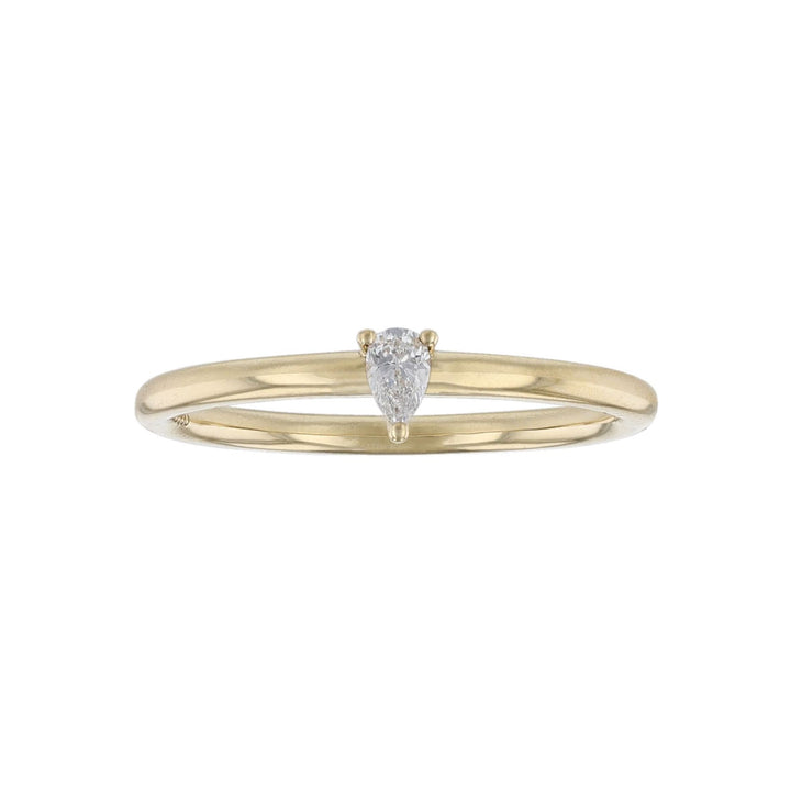 Pear Shaped Diamond Solitaire Ring
